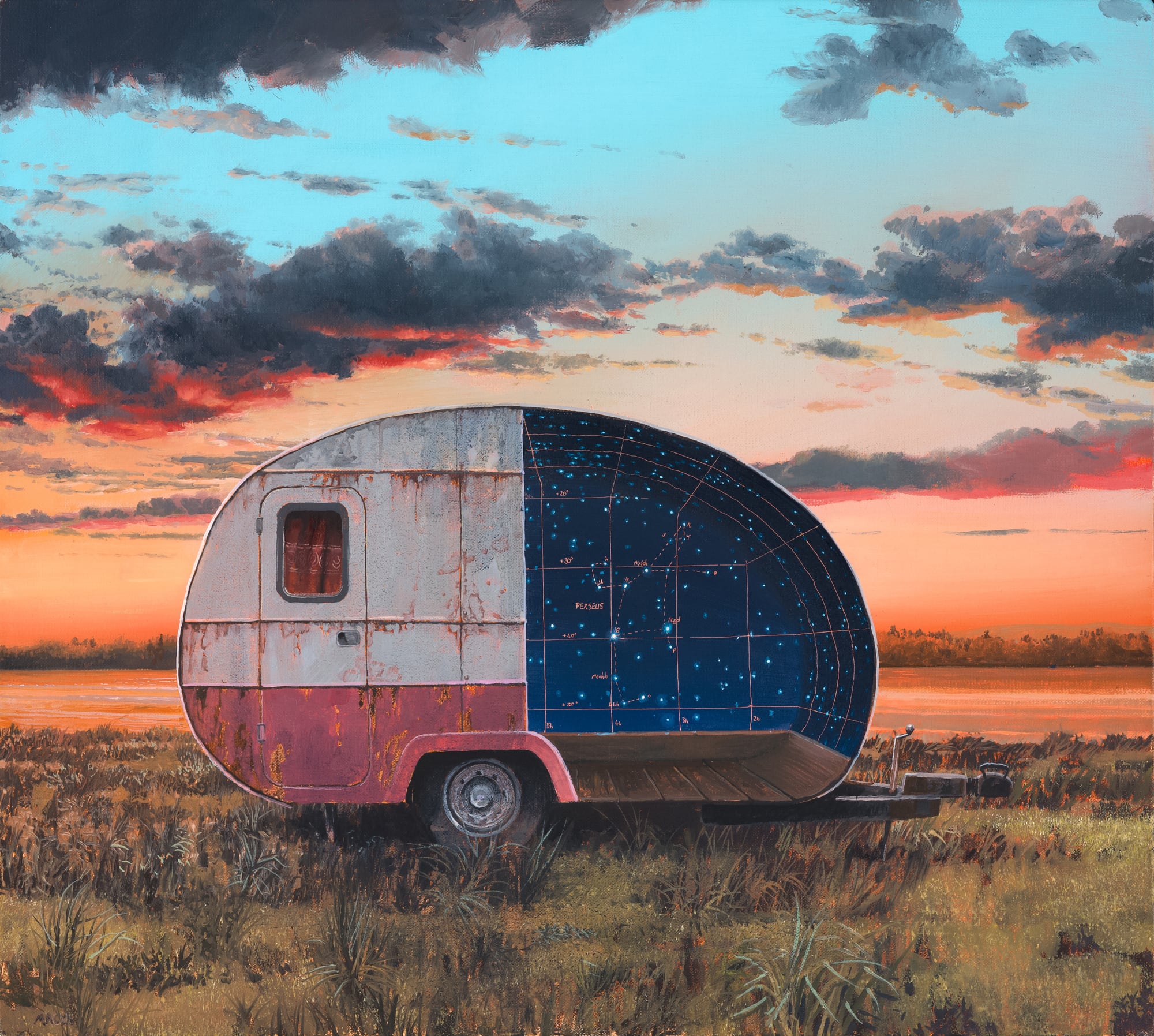 Abandoned Caravans and Castles House Mysterious Illuminated Portals in Andrew Mcintosh’s Paintings