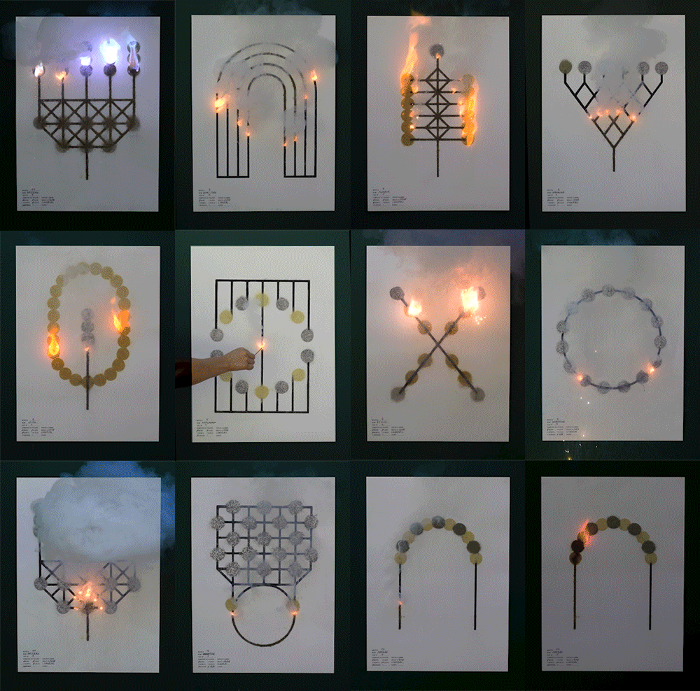 Pyrotechnic Posters Ignite a Spectacular Performance of Fire, Flares, and Sparks
