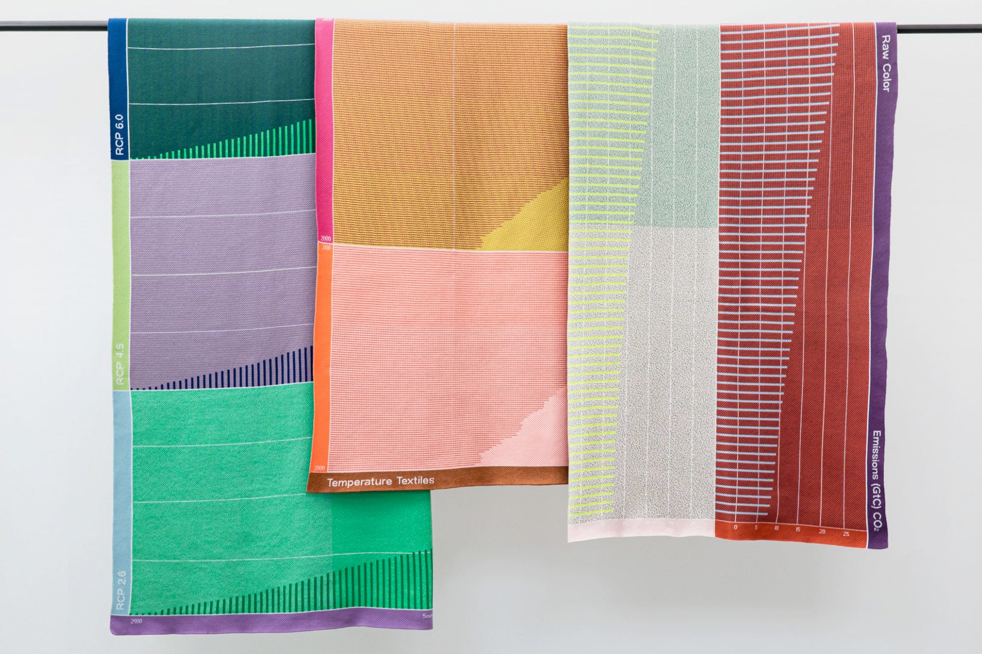 Temperature Textiles Translate Climate Crisis Data into Colorful, Graphic Knits