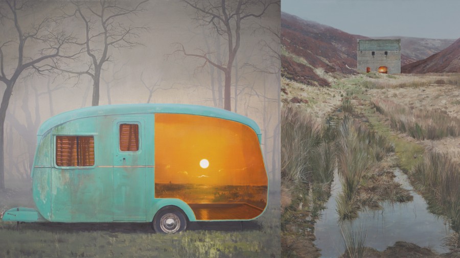 宛若夢境的魔幻場景！Andrew McIntosh 畫筆下廢棄的露營車和城堡