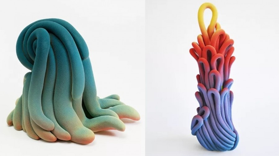 魔性堆疊的線條群讓人心癢癢！藝術家 Claire Lindner 玩轉視覺魅力的陶瓷雕塑