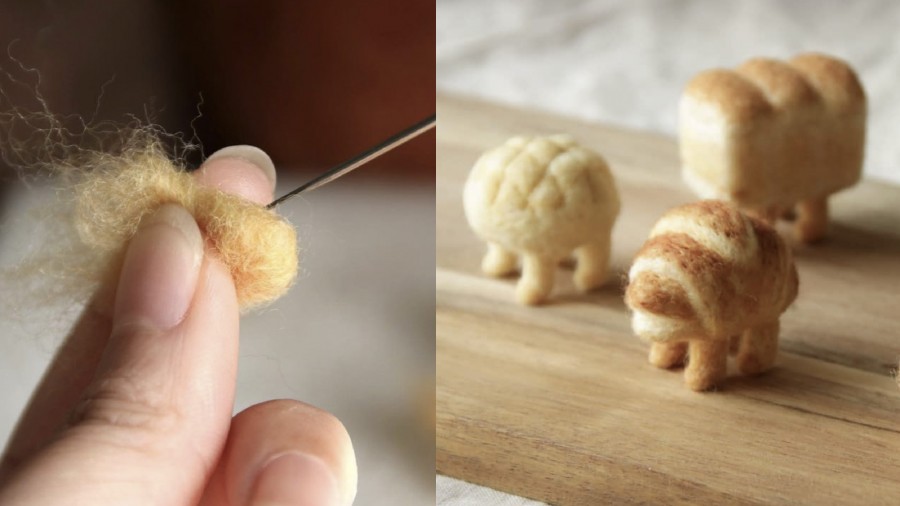 牛角麵包長了腳？以食物為靈感，日本羊毛氈藝術家打造可愛療癒的小生物