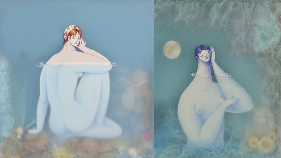 澄淨與平靜——以水為作畫題材，西班牙藝術家超現實與浪漫主義風格的療癒插畫