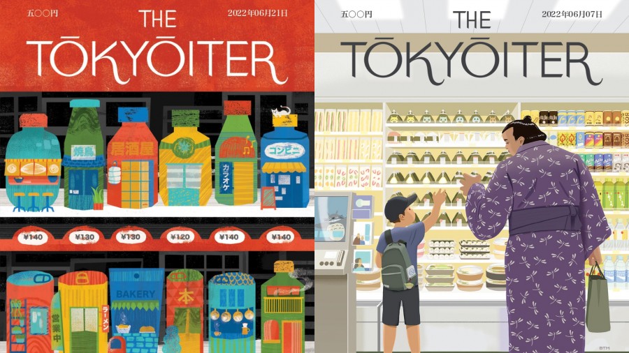 致敬《紐約客》！線上雜誌《The Tokyoiter》以插畫描繪東京，地鐵、超商和相撲文化成為封面靈感