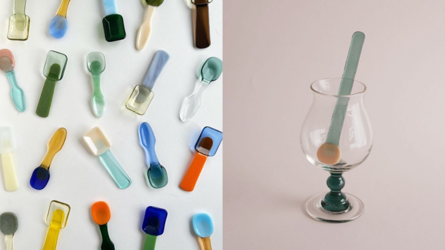 療癒又可愛！日本藝術家的「玻璃甜點勺、器皿」創作，復古色彩為日常飲食增添樂趣
