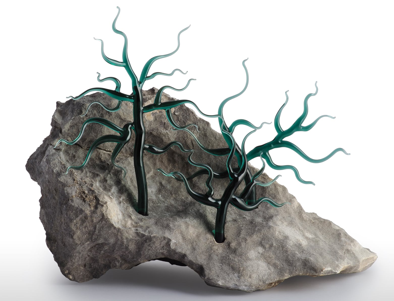 Rugged Rocks Anchor Delicate Glass Coral in Elena Fleury-Rojo’s Sculptures