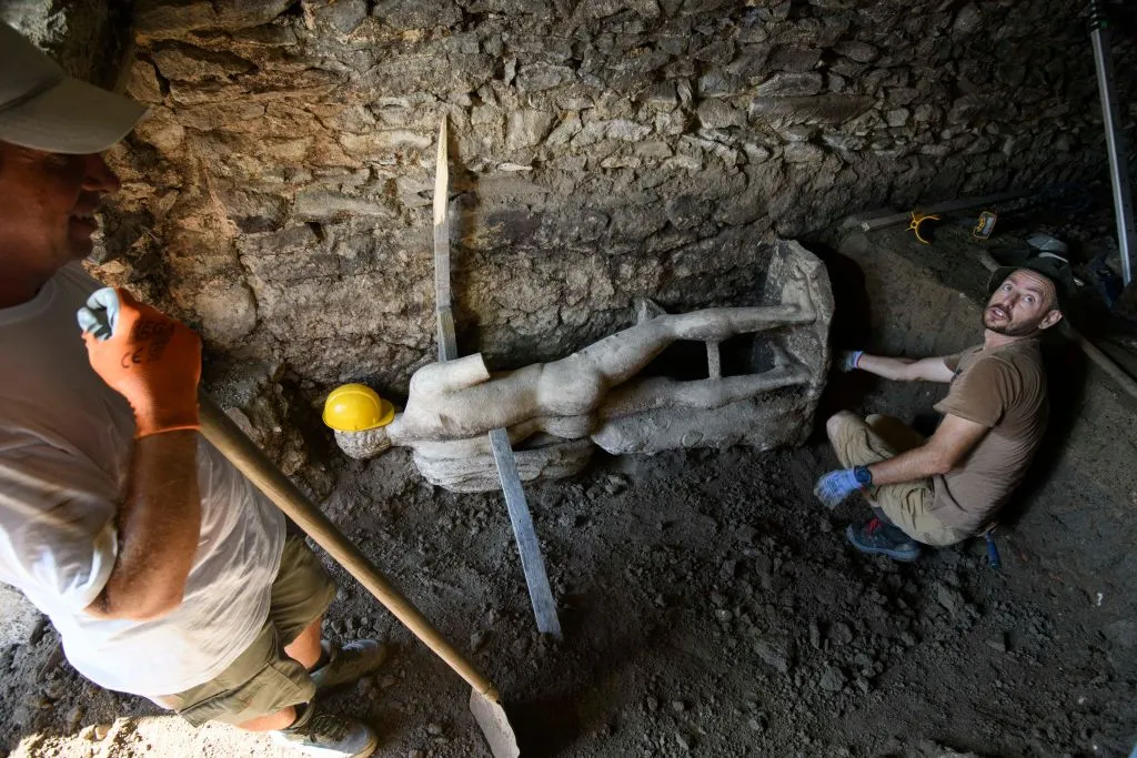 Marble Statue of Hermes Uncovered in Ancient Roman Sewer