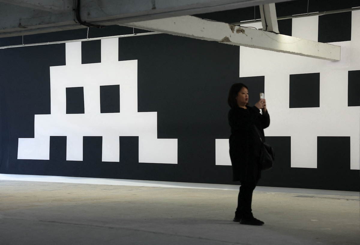 French Street Artist Invader Debuts New Work During Paris Olympics