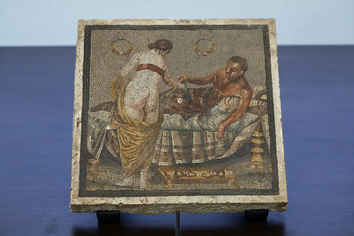 Erotic Mosaic Held by Nazi Officer Goes on View in Pompeii